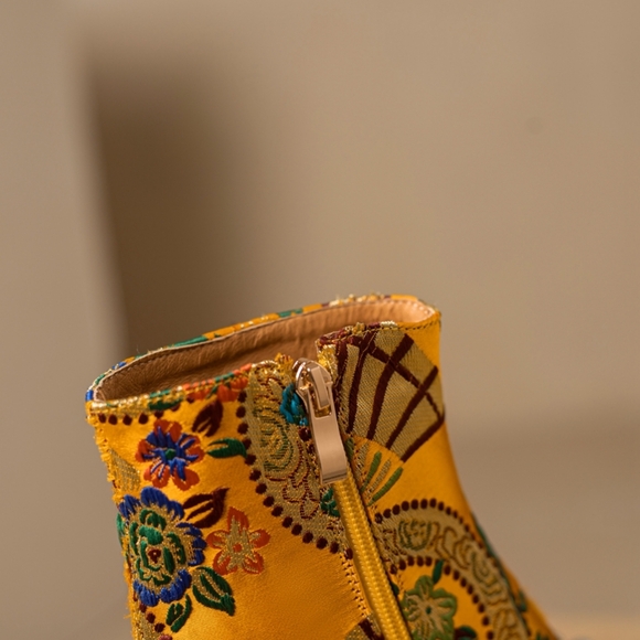 High Heel Boots For Women, Suitable For Cheongsam, With Pearl, Satin - Picture 11 of 15